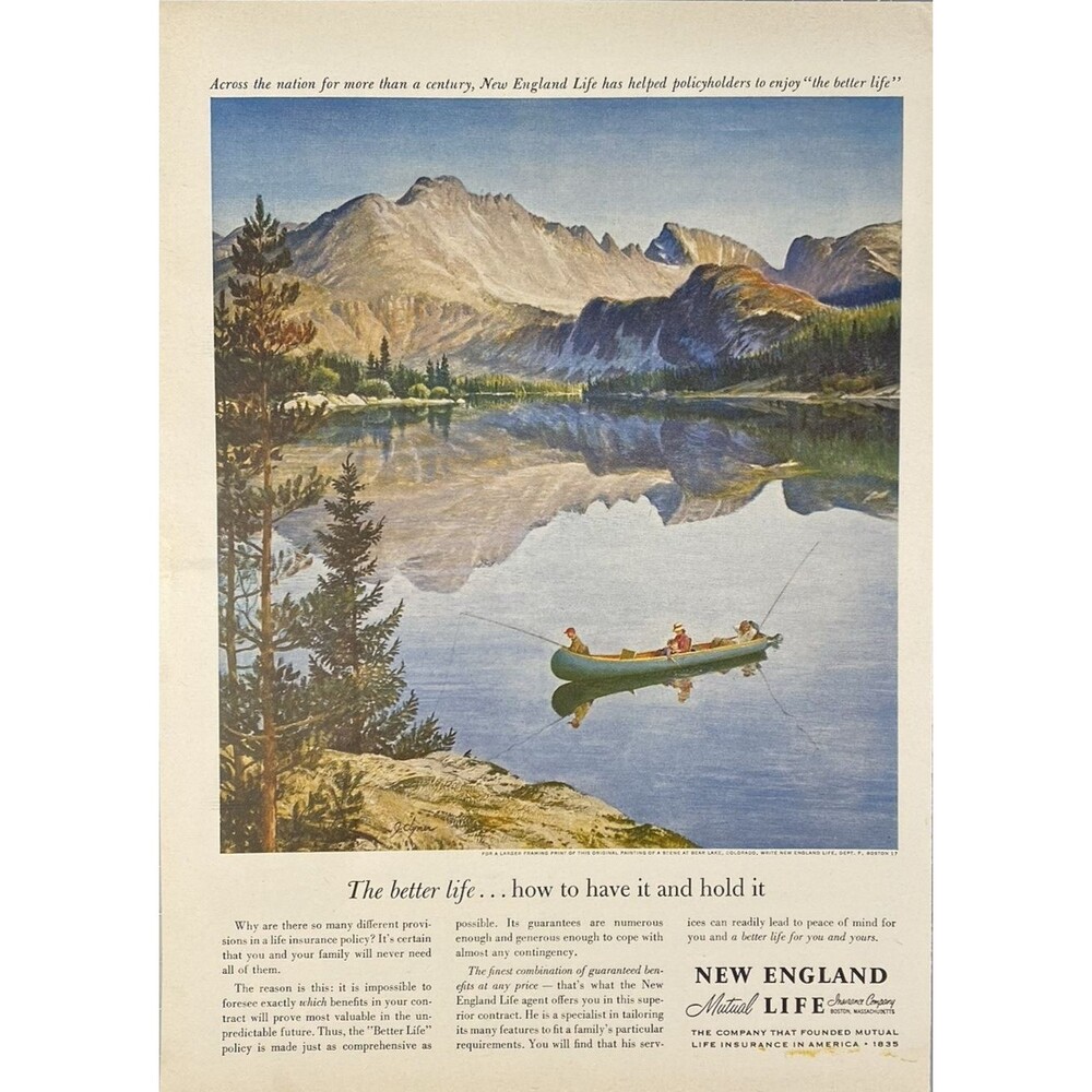 New England Mutual Life Insurance Co. "Better Life How to Hold It" Print Ad 1960